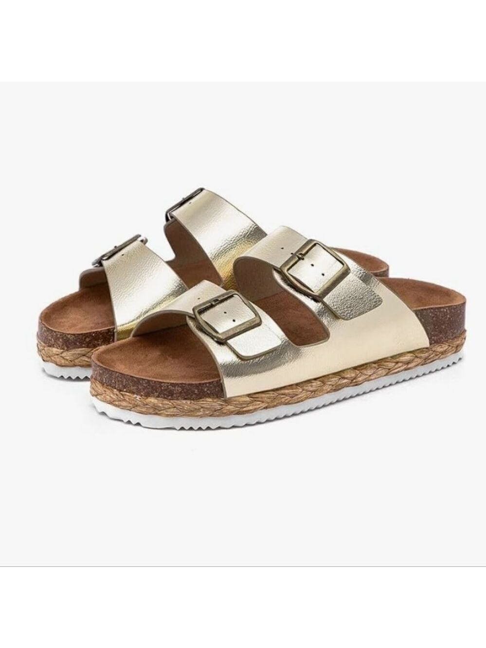 NIB Lryweisy Women Cork Sandals Comfortable Espadrilles Flatform Sz 8